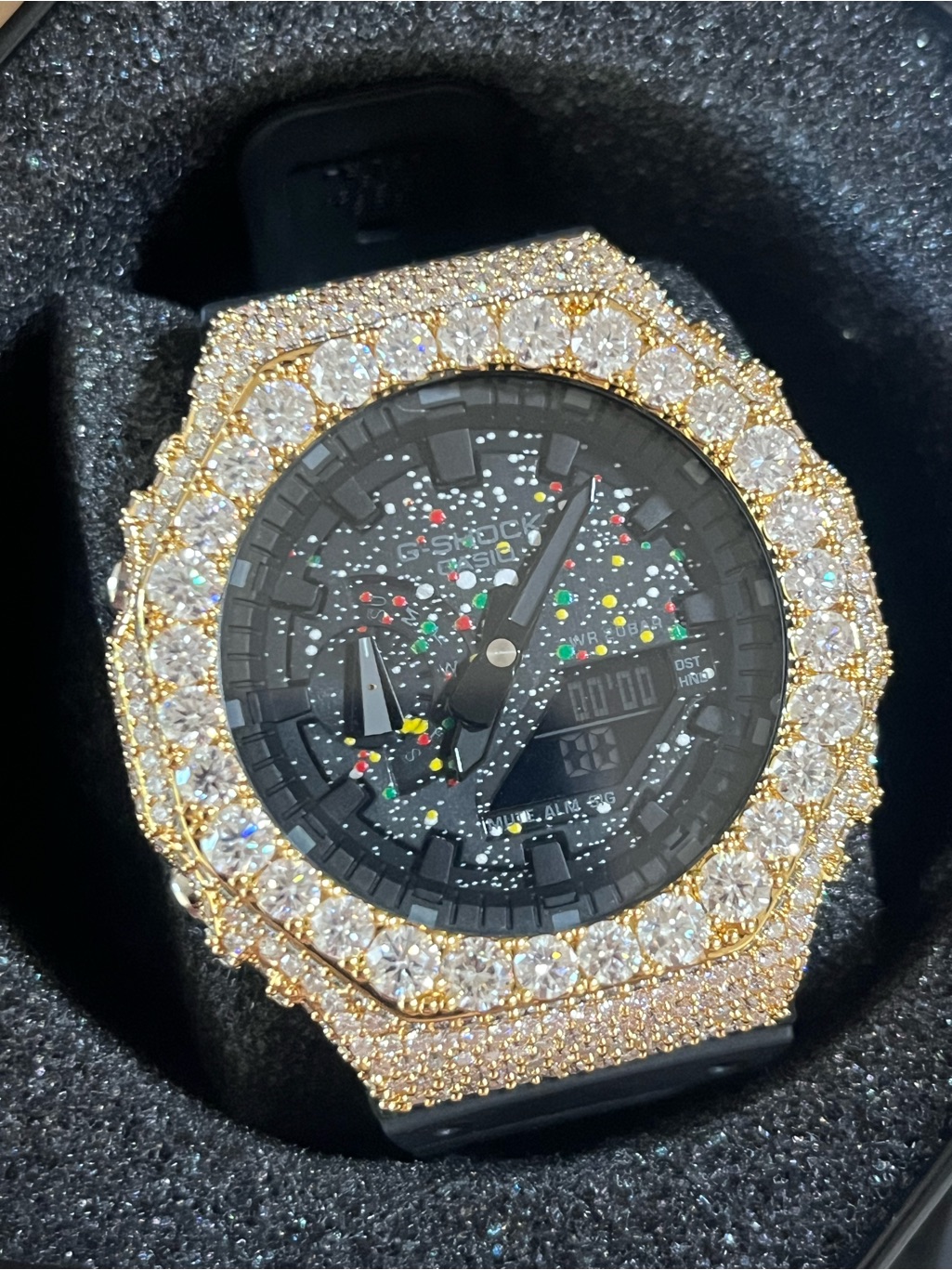 GShock Gold Bezel Black Dial Watch